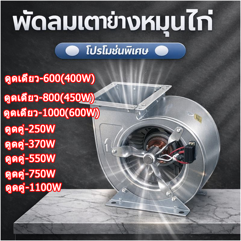 แก้ปัญหาควัน! พัดลมดูดควันรถเข็นปิ้งย่าง 500W กำลังสูง ใบสแตนเลส ใช้ในฟาร์มโรงงานก็ได้