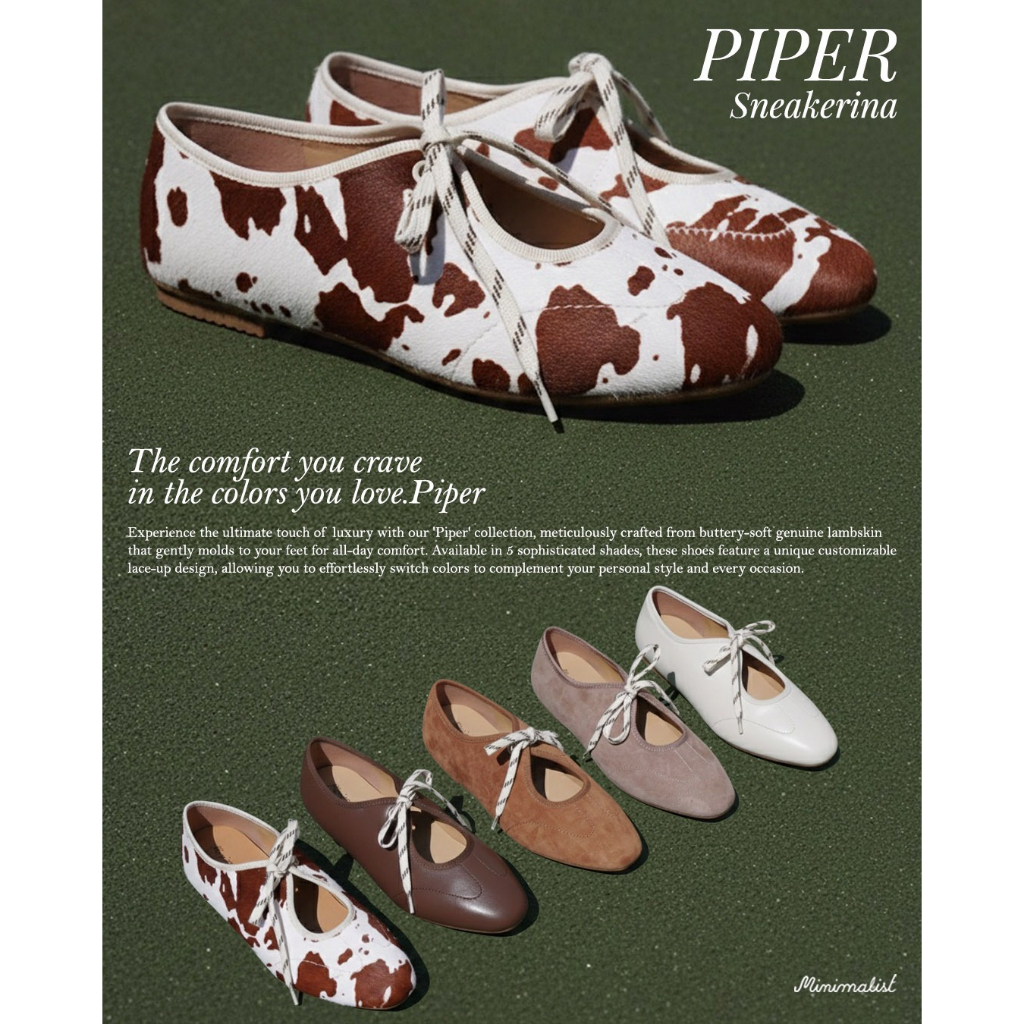 𝐌𝐈𝐍𝐈𝐌𝐀𝐋𝐈𝐒𝐓 รองเท้าหนังแกะ รุ่น Piper สไตล์ sneakerina