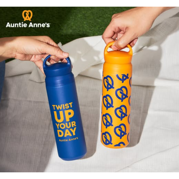 Auntie Anne's Tumbler Yellow อานตี้แอนส์กระบอกน้ำสีน้ำเงิน &สีเหลือง