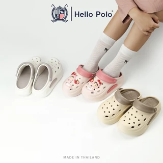 Hello Polo รองเท้ารัดส้นผู้หญิง กันลื่นและทนทาน ใส่สบาย ระบายอากาศดี ส้นสูง 5.5 ซม พื้นนุ่ม พร้อมการ์ตูนน่ารัก HP8059