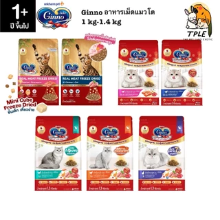 Ginno Cat Dry Food / Freeze-Dried Meat กินโนะ อาหารเม็ดแมวโต มี 7 รสชาติ 1 Kg. -1.4 Kg.
