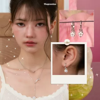 ต่างหู 3 Ways Aurora Bloom Hoop Earrings ก้านเงินแท้ S925 - The Green Box