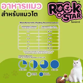 Rockstar อาหารแมว ร็อคสตาร์ สูตรไม่เค็ม No Sodium Added บำรุงขนและผิวหนัง ขนาด 10kg สำหรับแมวโตทุกสายพันธุ์