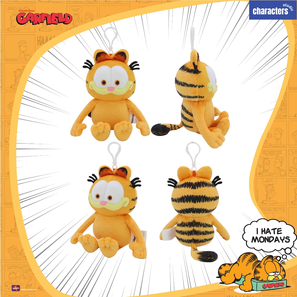 [NEW] Garfield  พวงกุญแจตุ๊กตาลายการ์ฟิลด์ ขนาด 5 นิ้ว สินค้าลิขสิทธิ์แท้ Characters Studio