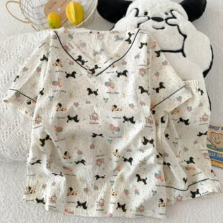 ์NEW ชุดนอนผ้าไหมญี่ปุ่น คอวี แขนสั้นขาสั้น ผ้านิ่มใส่สบาย สินค้าพร้อมส่ง