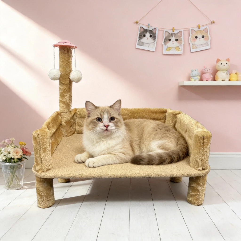 Coco.Pet อพาร์ทเมนต์แมวชั้นสาม มาใหม่ในรูปแบบสำคัญ: รวมที่อยู่อาศัยแมว โซฟาแมว เสาโครงแมว แผ่นขีดเล็บแมว และเติมเตียงแมว