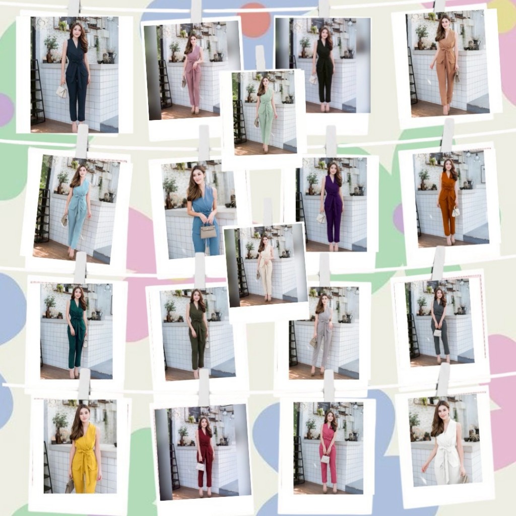 TwinsShopVip💗พร้อมส่ง TW10983 Set เสื้อสูทแขนกุด + กางเกงขายาว + สายผูก