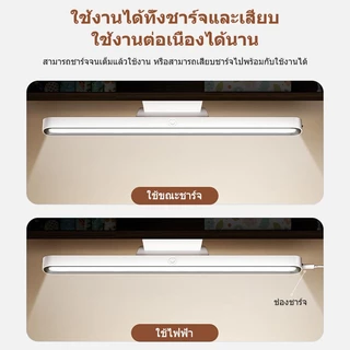 【ซื้อ 1 แถม 1】โคมไฟตั้งโต๊ะ LED โคมไฟแม่เหล็ก ปุ่มชาร์จ USB ไฟติดห้อง โคมไฟไร้สาย ปรับได้ 3 แสง