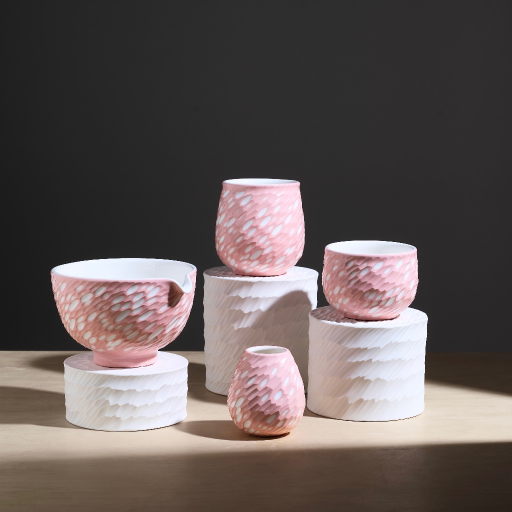 ANOTHER CUP Pink Shade - White Dot Collection