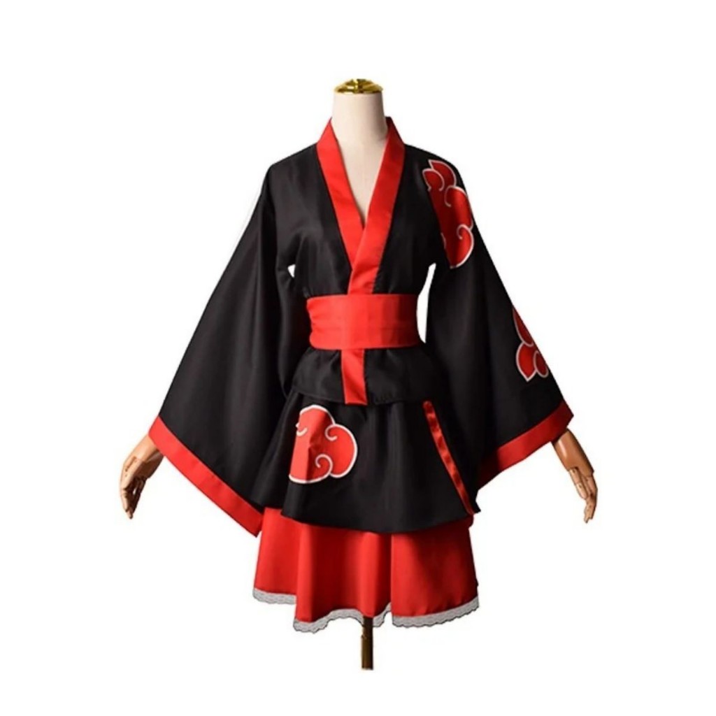ชุดกิโมโนญี่ปุ่น คอสเพลย์ Naruto Akatsuki เครื่องแต่งกายโลลิต้าพิมพ์ลายเมฆ ผู้หญิง เครื่องแบบ ราคา ถูกที่สุด ดีลบีเคเค แกลเลอรีภาพที่ 3