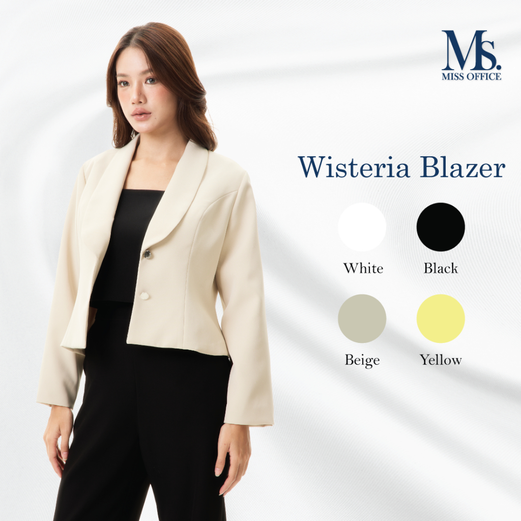 Miss Office เสื้อสูทครอปปกกล้วย (Wisteria Blazer) (MB-059)