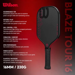 Wilson Blaze Tour 16 Pickleball Paddle WR157711U2 Official Store