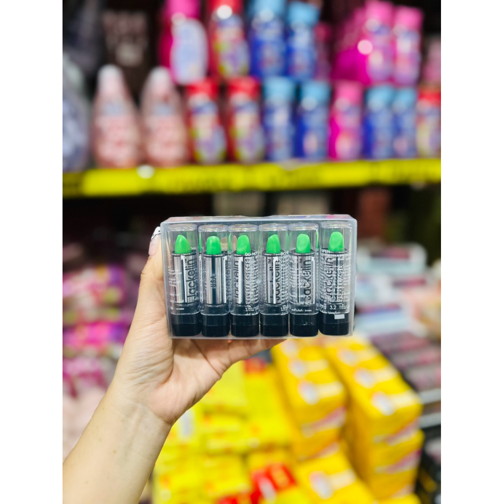 (แพ็ค6แท่ง) 💄Jackelin magic color lip ลิปมันเปลี่ยนสี ลิป U.S.A. ลิปเขียวในตำนาน