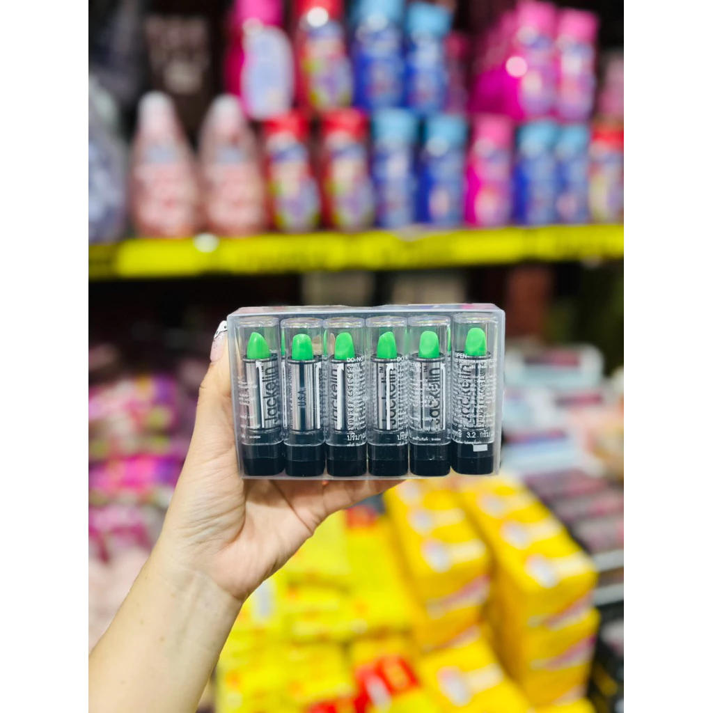 (แพ็ค6แท่ง) 💄Jackelin magic color lip ลิปมันเปลี่ยนสี ลิป U.S.A. ลิปเขียวในตำนาน