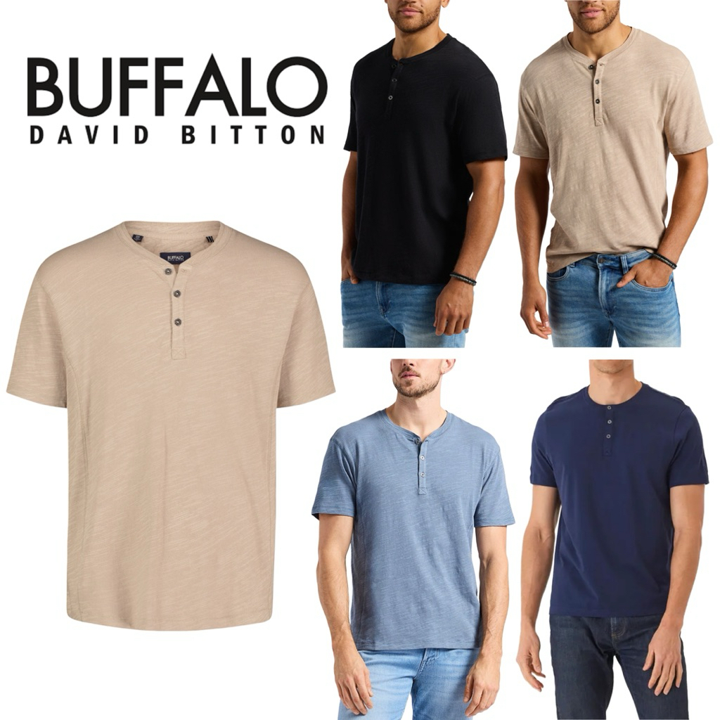เสื้อแขนสั้น Buffalo David Bitton Short Sleeve Slub Henley T-Shirt