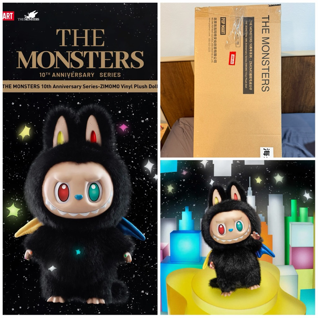 ซิโมโม่ดำครบรอบ10ปี🖤ของแท้💯ส่งจากไทย🚛ไม่แกะกล่อง✅  Zimomo THE MONSTERS 10th Anniversary Series-ZIMOMO Vinyl Plush Doll