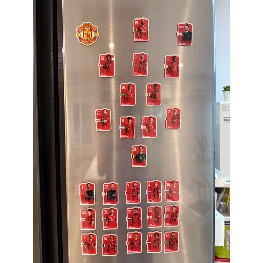 🔥ฤดูกาล 2025-26 🧲 Magnet ติดตู้เย็น Arsenal ManU Liverpool Chelsea Mancity Spur (เซ็ตนักเตะ 25-30 คน +โค้ช 1 คน + โลโก้)