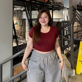 🌈SpinnyHouse🌈เสื้อครอป ผ้าเรย่อน สาวอวบใส่ได้ มีไซส์ M XL พร้อมส่ง ผ้ายืดเยอะ เสื้อออกกำลังกาย แมตช์ง่าย รุ่น ครอปเรียบ