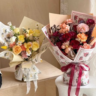 กระดาษห่อดอกไม้ รุ่น Orchid กันน้ำ พิมพ์ลายมีขอบ ขนาด 56*56 …