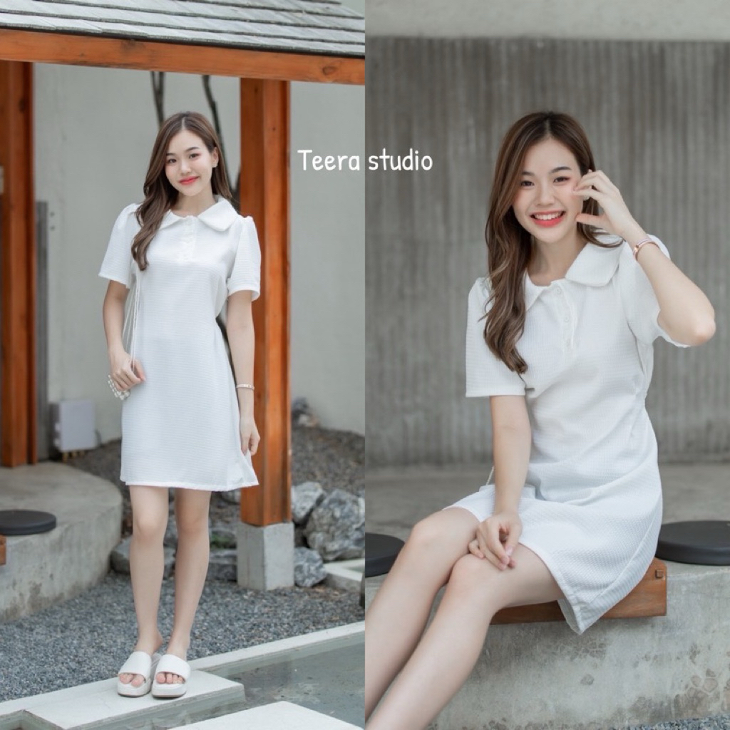 ส่งต่อ เดรสคอบัวสีขาวTeera