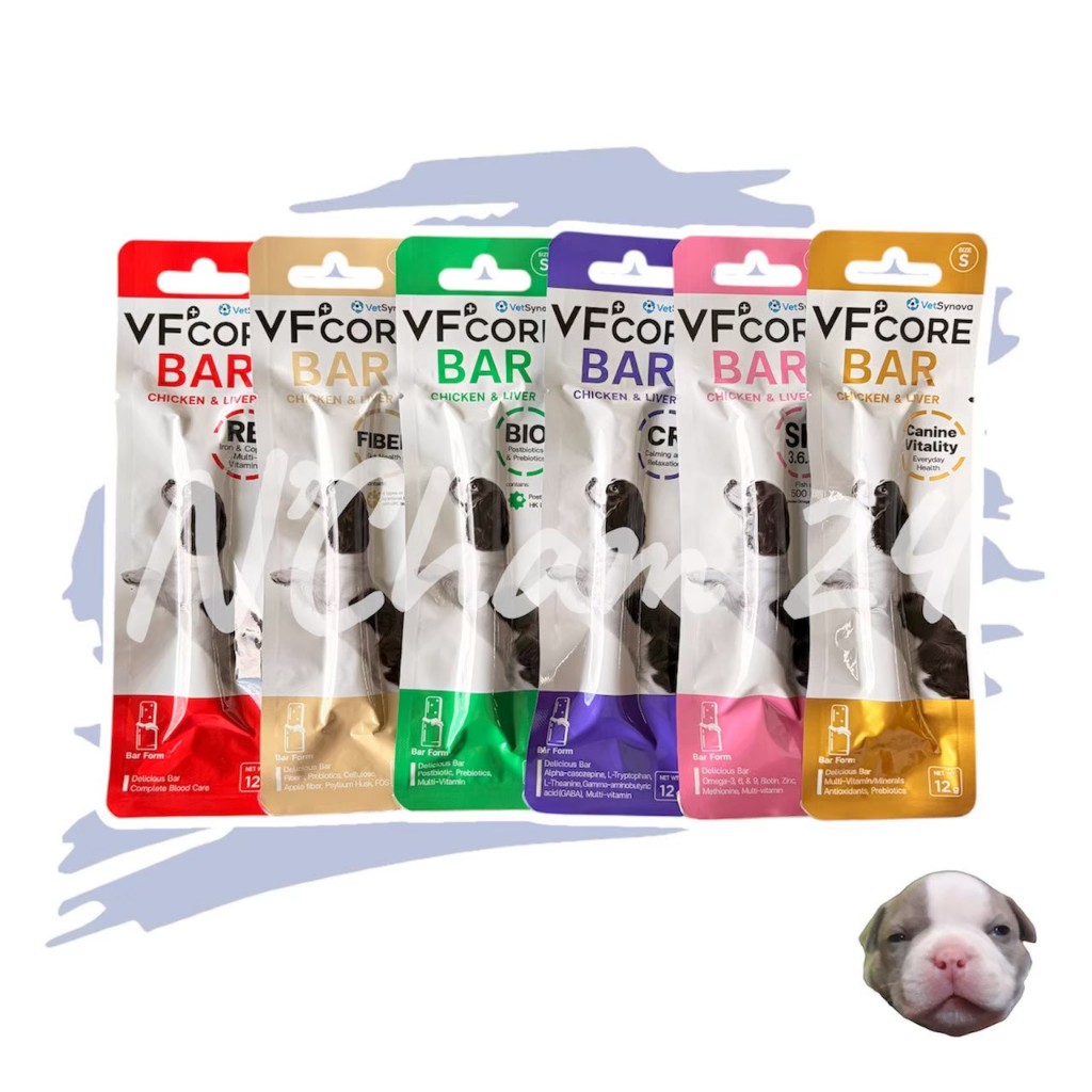 VFcore Bar แบ่งขาย 1 แท่ง 12 กรัม อาหารเสริมสุนัข ในรูปแบบแท่งนิ่ม สุขภาพดี ที่แสนอร่อย