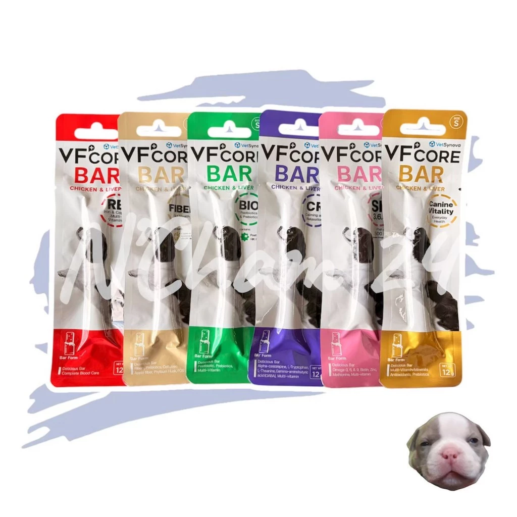 (ซื้อครบ5ชิ้นแถมเพิ่ม1แท่ง) VFcore Bar แบ่งขาย 1 แท่ง 12 กรัม อาหารเสริมสุนัข ในรูปแบบแท
