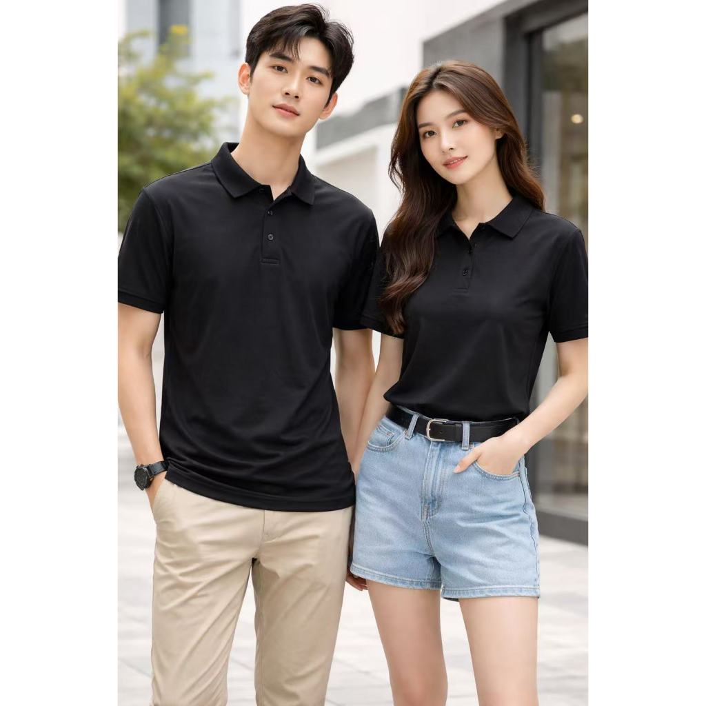 เสื้อโปโล สีดำ ใส่ได้ทั้งผู้ชายและผู้หญิง สินค้าราคาถูก คุณภาพดี ใส่ได้ทุกโอกาส สินค้าราคาโรงงาน รูปที่ 4