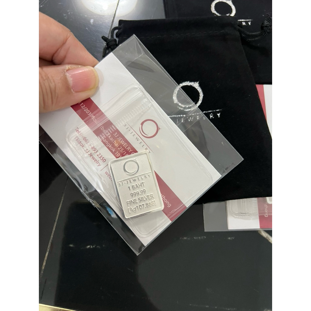 เงินแท่งบริสุทธิ์ 999.9เงินแท่ง 1 บาท (ส่งต่อ)#เงินแท่ง3 J Jewelry ของแท้ มีใบรับประกัน พร้อมซอง ขาย