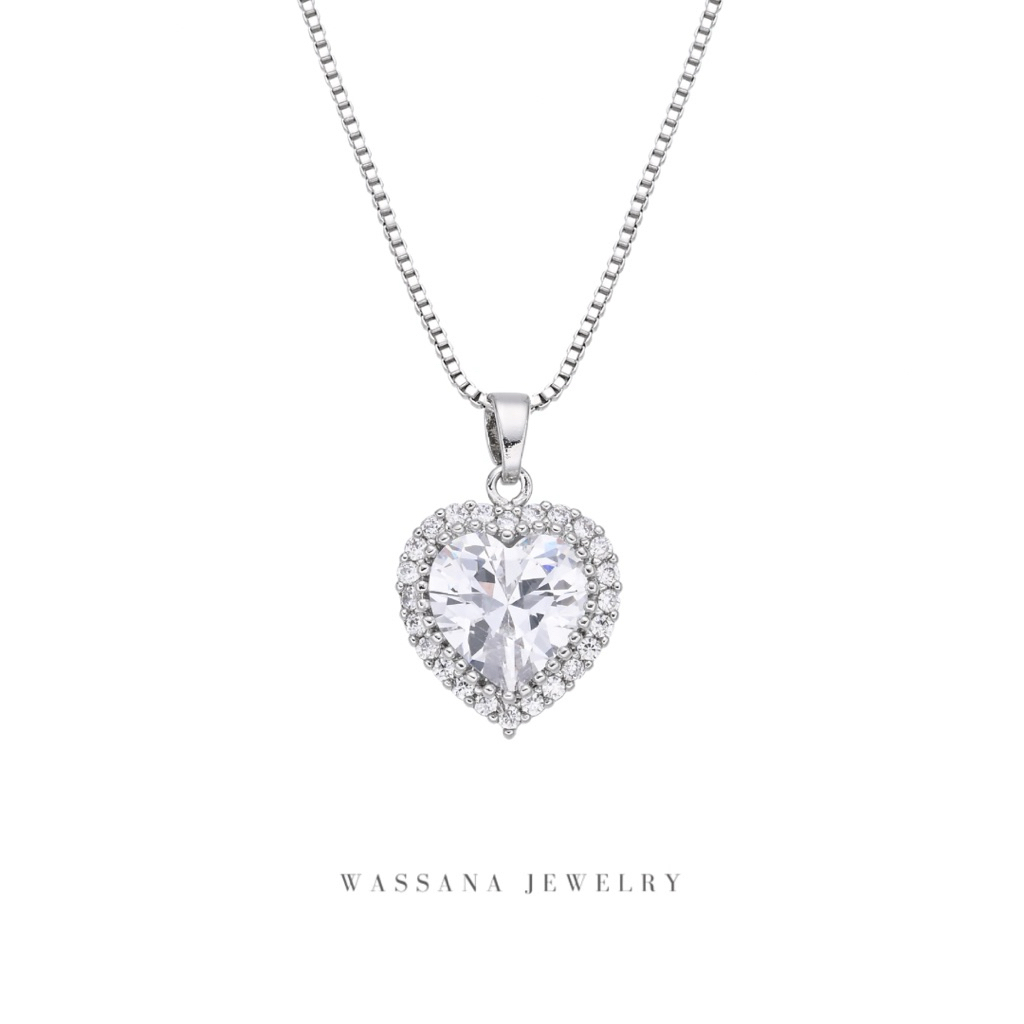 wassana.jewelry สร้อยจี้รุ่น My heart 2กะรัต สร้อยปรับความยาวได้ 16-18นิ้ว