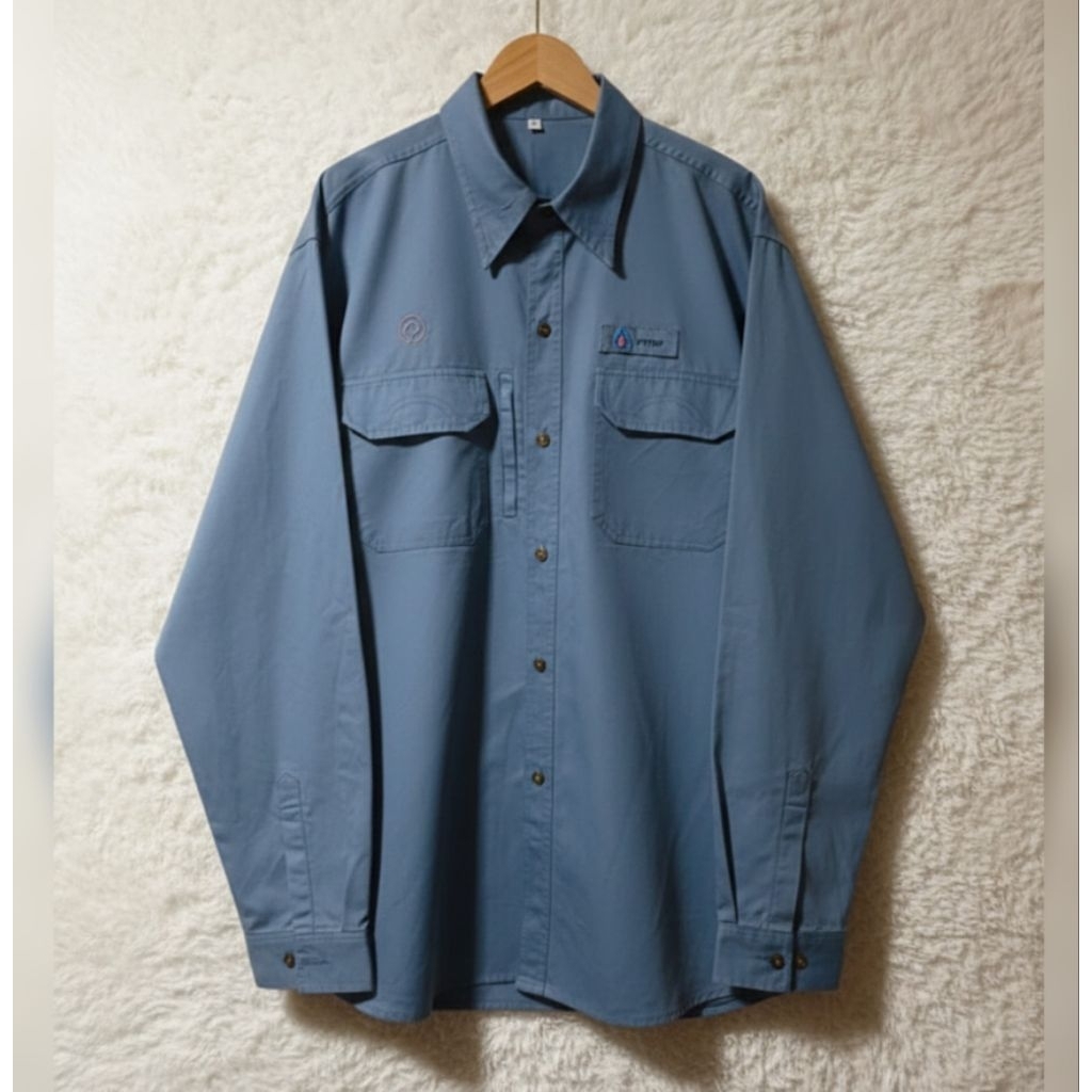 🌏 ​เสื้อเชิ้ตทำงานแขนยาว PTTEP (งานหายาก) Workwear shirt ผ้าคุณภาพดี หนา ระบายอากาศดี
