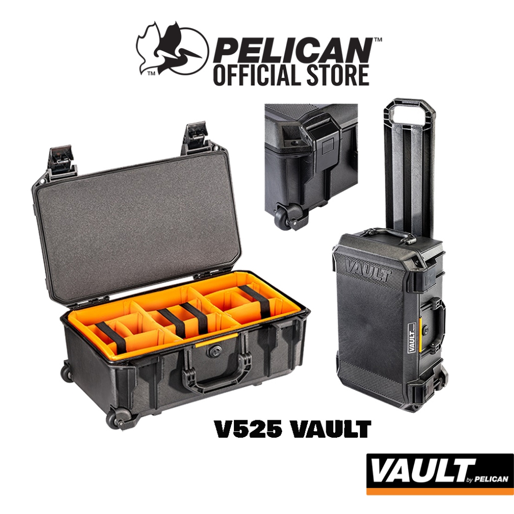 Pelican V525 Vault Carry-on Case with Padded Divider - กระเป๋ากันน้ำกันกระเเทก