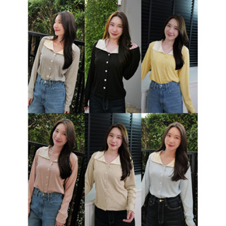 เสื้อแขนยาวผ่าหน้าสีสัน ‘ปกCream’