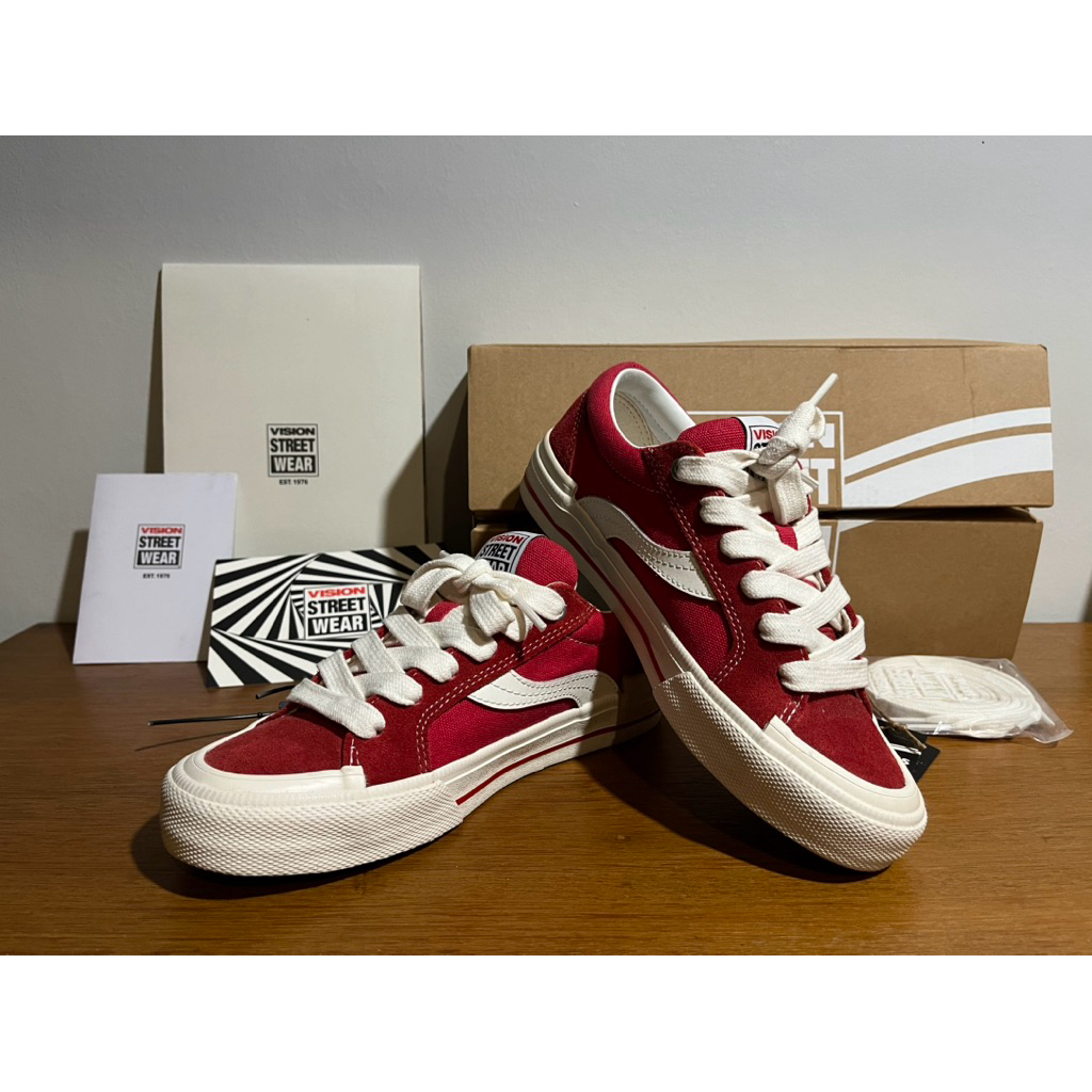 [พร้อมส่ง] Vision Street Wear x Odd Cirkus รุ่น Asley Low Special สีแดง Wang Yibo หวังอี้ป๋อ / ซั่วซ