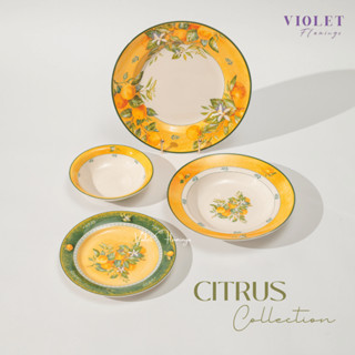 Violet Flamingo - Citrus Collection จานชามเซรามิกลายส้มซีตรั…