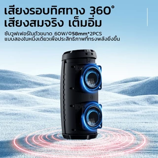SODLK T29 ลำโพงบลูทูธ กันน้ำ IPX7 60W เบสหนั ลำโพงไร้สายแบบพกพา RGB LED รองรับ TWS TF AUX