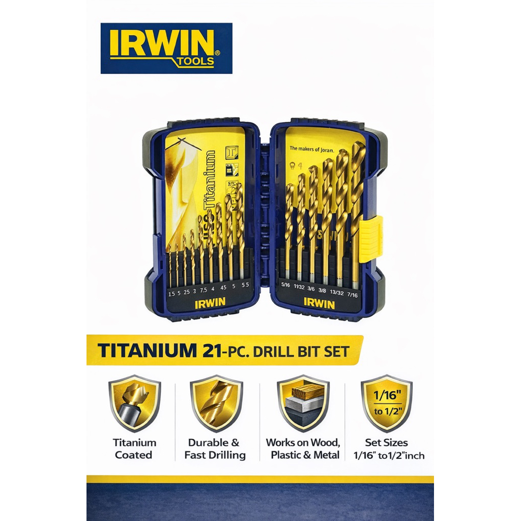 ดอกสว่านไฮสปีดเคลือบไทเทเนียม 15 ดอก/ชุด IRWIN เบอร์ 1.5-10 มม IRWIN RECORD 10503991