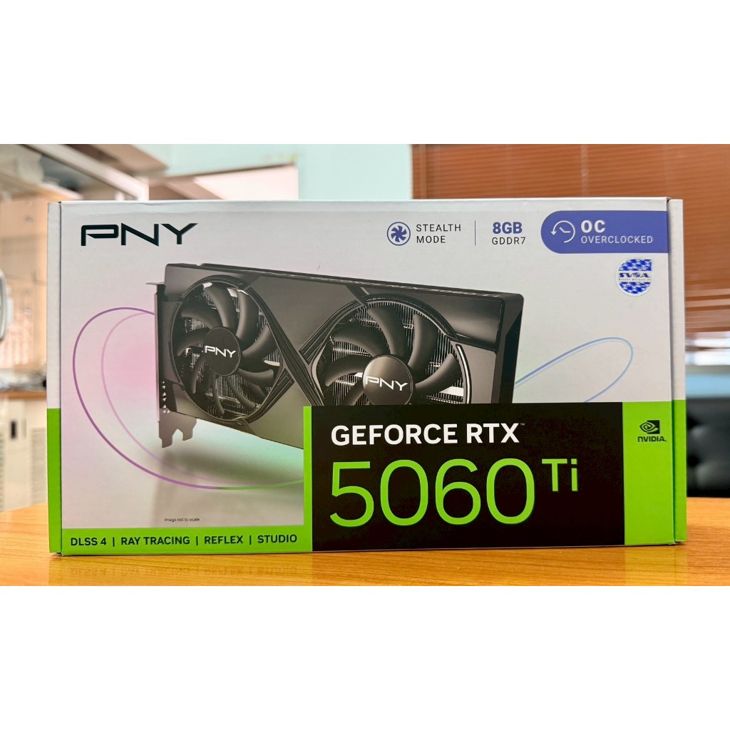 PNY RTX 5060 TI 8GB OC DUAL FAN GDDR7 มือ1 ไม่ได้แกะซิล ประกัน JIB 3 ปี 30/01/2029