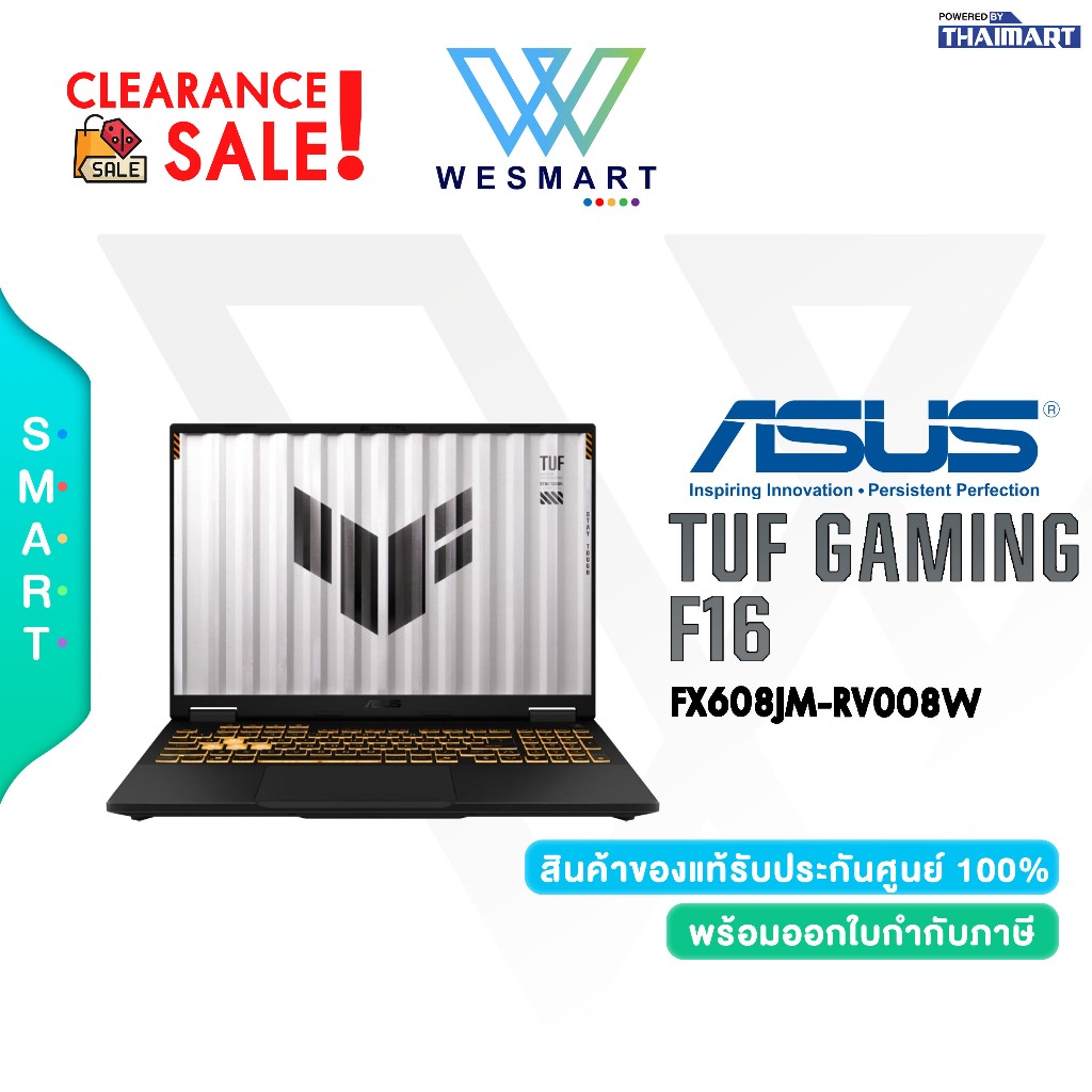(Clearance) ASUS NOTEBOOK TUF Gaming F16 FX608JM-RV008W/Demo ตัวโชว์ /ประกันศูนย์ 2Year Onsite