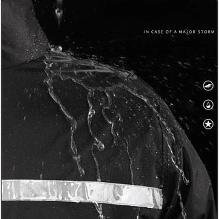 New Alitech ชุดกันฝน เสื้อกันฝน มีแถบสะท้อนแสง รุ่น หมวกติดเสื้อ Waterproof Rain Suit
