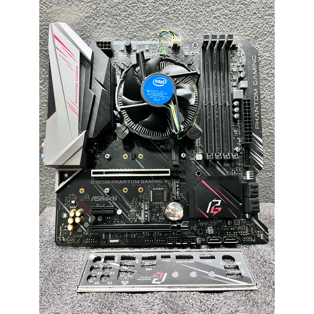 CPU i5 9400F มาพร้อมกับเมนบอร์ด  B365m phantom gaming 4 DDR4  (Socket 1151 V.2 )   มีไฟ RGB ที่เมนบอ