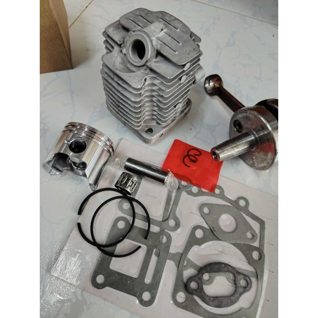 เสื้อสูบตัดหญ้า411ลูกโต44มิลครบชุด(เสื้อ44/12+ข้อกลม+ประเก็น)