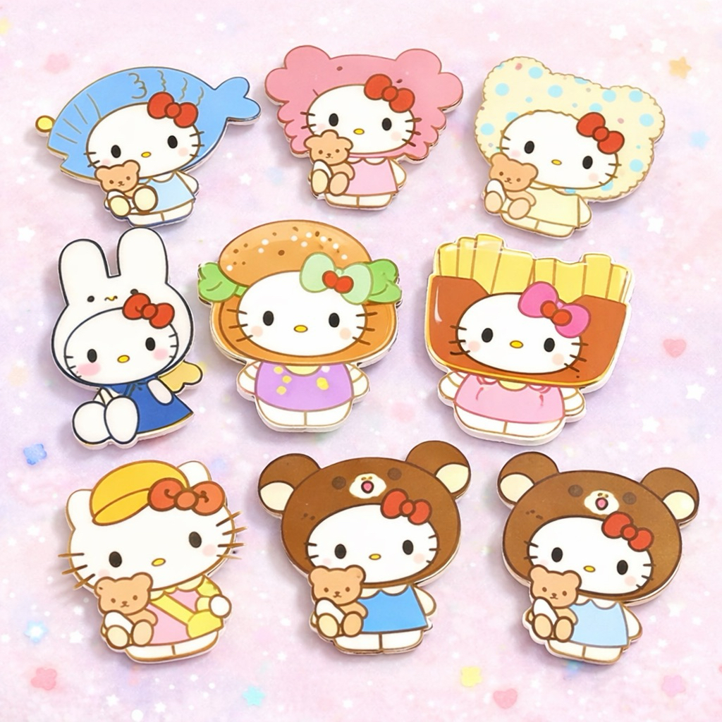 กิ๊บติดผมคิตตี้น่ารัก ลายการ์ตูนหลากสี พาสเทล หวานๆ สำหรับเด็กและผู้หญิง ใช้ได้ทุกวัน
