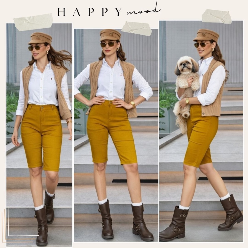 AB Skinny กางเกง ขาสั้น เหลืองมัส ของแท้ จากเพจดัง 350,000 Like กางเกง AB สกินนี่ยีนส์ผู้หญิง