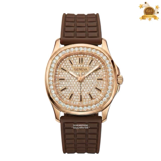 นาฬิกาข้อมือผู้หญิง GENEVA - เจนีวา แท้ รหัส GG241 หน้าปัดเพชร สายซิลิโคน มีหลายสี