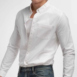 era-won เสื้อเชิ้ต ทรงปกติ Oxford Shirt แขนยาว คอปก สี Off White