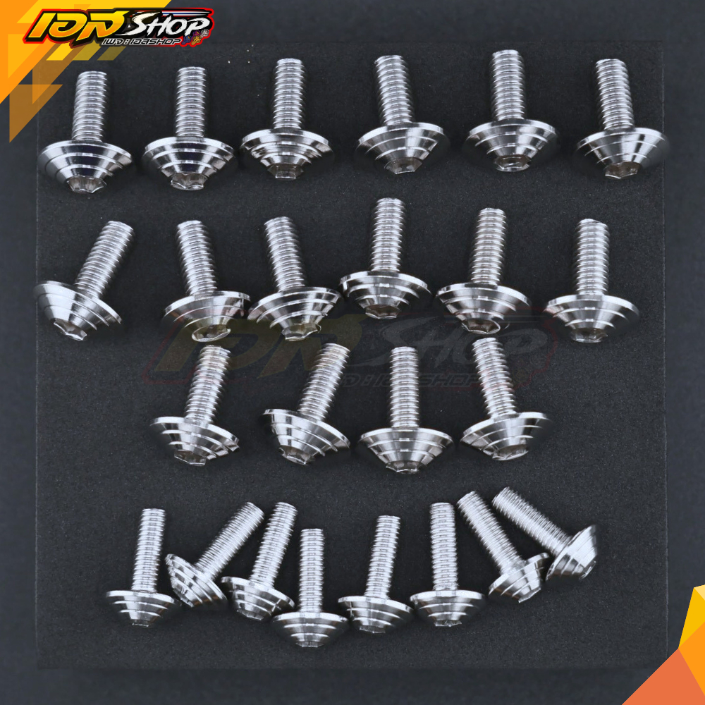 น็อตชุดสี NSR ตากลม Honda NSR150 น็อตเฟรม ลายก้นหอย เลส สแตนเลสแท้ 24 ตัว - รูปที่ 4