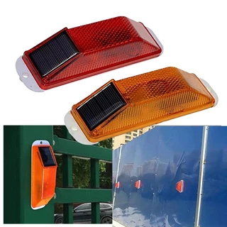 ไฟสัญญาณจราจรโซล่าเซลล์ LED กันน้ำ แบบชาร์จไฟได้ ไฟกะพริบติดรถเพื่อความปลอดภัย มีกาวในตัว ใช้งานง่าย