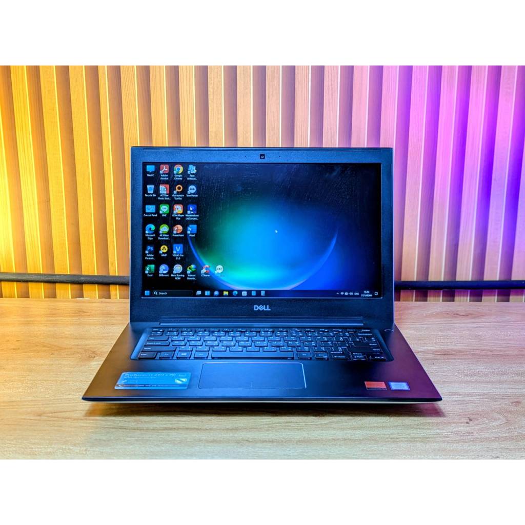 second hand notebook  Dell Vostro P88G  สเปก intel Core i5 -8250U (gen8)  Ram 16 GB SSD 512 GB