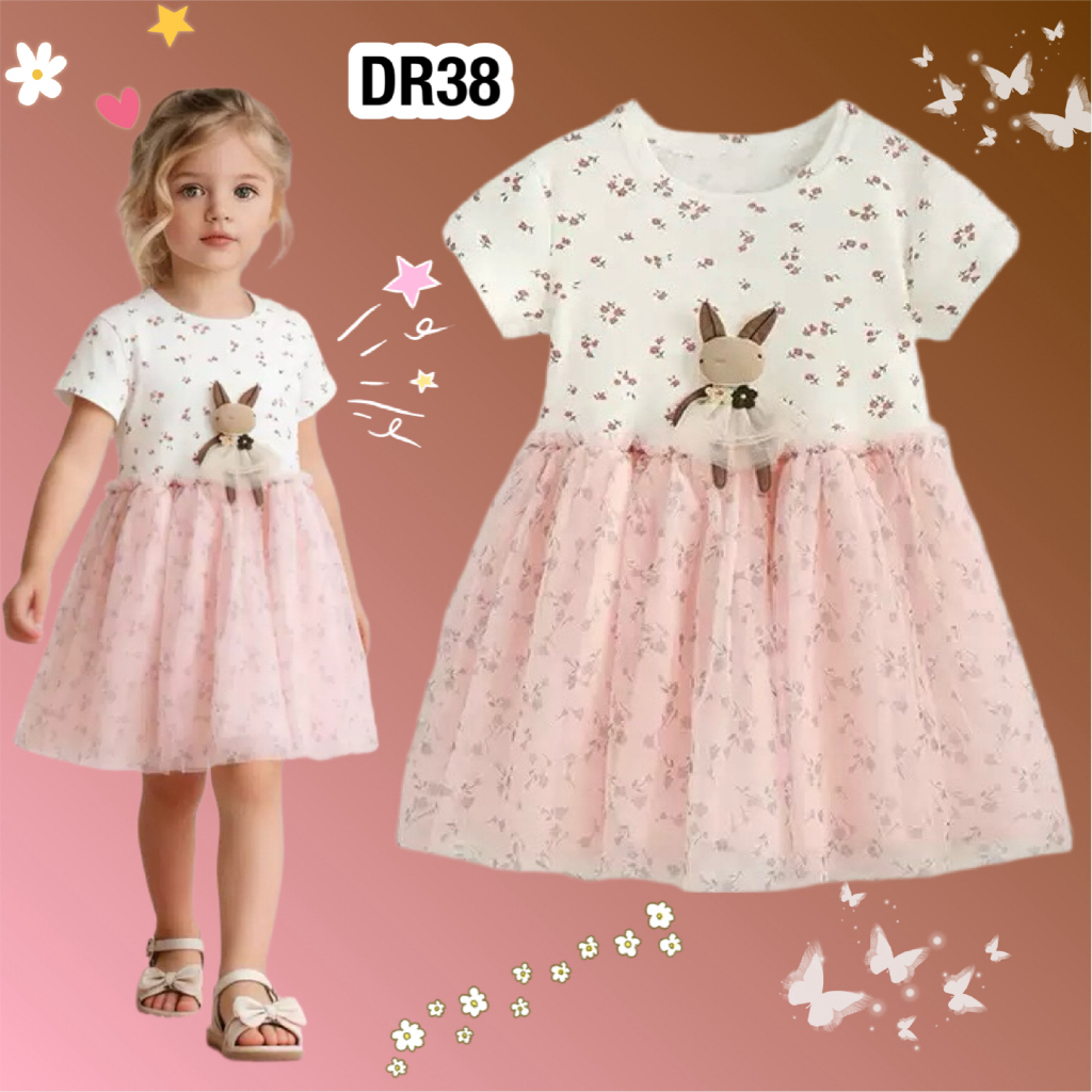 💥พร้อมส่งจากไทย💥ชุดเดรสเด็กแขนยาว ผ้ามุ้ง Brand Malwee DR38 ใส่สบาย ลายน่ารักมาก ผ้านิ่มสุดๆ