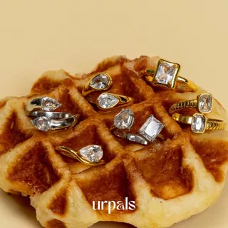URPALS แหวน Stainless ชุบทอง18K ฝังเพชร CZ High Quality ใช้งานได้นาน ใส่ออกงานได้